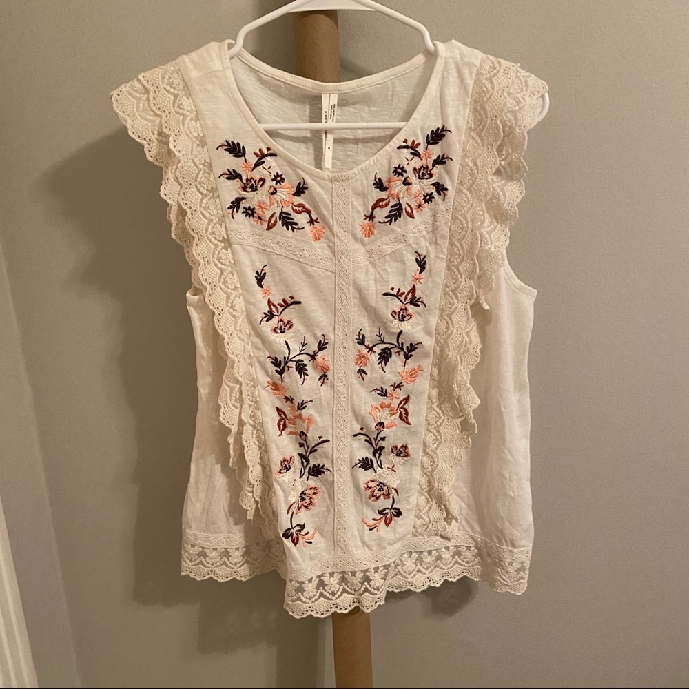 Anthropologie embroidered top